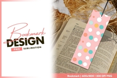 Pink background with colorful polka dots bookmark png design Product Image 1