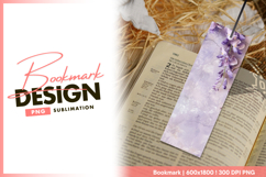 Wisteria flowers on light purple grunge background bookmark Product Image 1