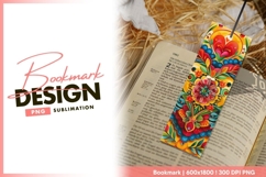 Colorful floral pattern illustration with bookmark png Product Image 1