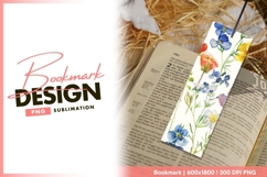 Watercolor Floral Illustration of Blue bookmark png design Product Image 1