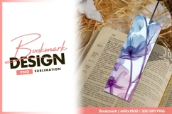 Translucent blue and purple flowers with bookmark png Product Image 1