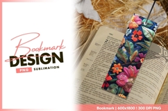 Embroidered Floral Design with Colorful bookmark png design Product Image 1