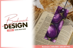 Vertical Pattern of Purple Eggplants with bookmark png Product Image 1