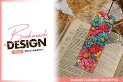 Colorful floral illustration of daisy bookmark png design Product Image 1