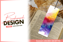 Rainbow alcohol ink abstract art bookmark png Product Image 1