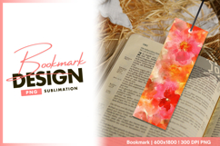 Watercolor floral bookmark background artistic bookmark png Product Image 1
