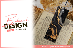 Black gold marble abstract background bookmark png Product Image 1
