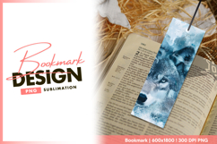 Winter wolf bookmark png illustration Product Image 1