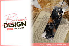Elegant black and gold flower bookmark png Product Image 1