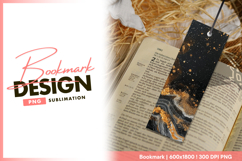 Abstract black gold galaxy bookmark png Product Image 1