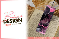 Abstract floral art pink and black bookmark png Product Image 1