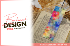 Watercolor floral design vibrant artistic bookmark png Product Image 1