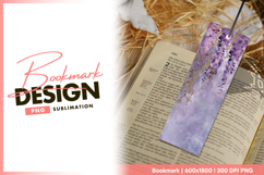 Lavender wisteria cascading floral bookmark png Product Image 1