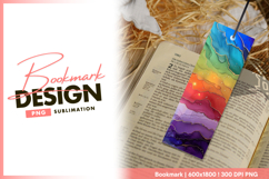 Colorful alcohol ink bookmark art design png Product Image 1