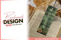 Christmas plaid pine cone bookmark png image Product Image 1