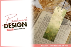 Muted green field botanical plants vintage style bookmark Product Image 1