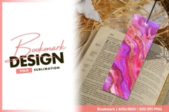 Purple pink and gold alcohol ink abstract bookmark png Product Image 1