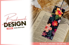 Dark floral pattern with colorful flower elements bookmark Product Image 1