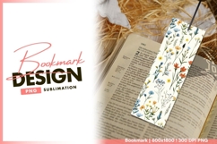 Watercolor wildflowers seamless pattern on bookmark png Product Image 1
