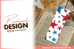 Patriotic watercolor stars red and blue bookmark Product Image 1