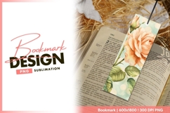 Peach rose bloom bookmark png illustration Product Image 1