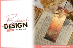 Autumn trees in warm tones art bookmark png image Product Image 1