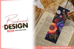 Embroidered flowers floral textile art bookmark png Product Image 1