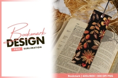 Detailed embroidered floral pattern on dark fabric bookmark Product Image 1
