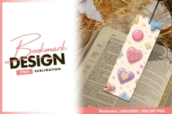 Seamless pattern with cute valentine elements bookmark png Product Image 1