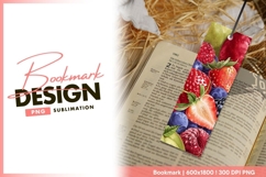 Watercolor painting of a variety of fruits bookmark png Product Image 1