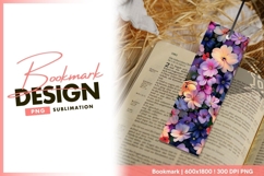 Colorful flower illustration for background bookmark png Product Image 1