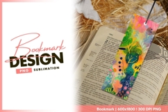 Vibrant abstract floral illustration for bookmark png Product Image 1