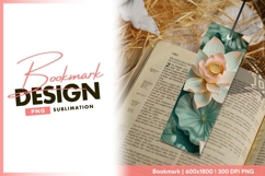 Elegant lotus flower and leaf background bookmark png Product Image 1