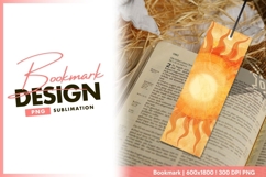 Stylized orange sun artistic bookmark design png Product Image 1