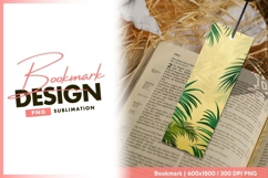 Tropical palm leaves beige background bookmark png Product Image 1