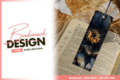 Golden ink flower abstract bookmark png design Product Image 1