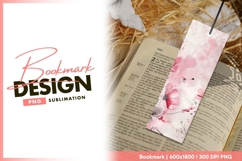Watercolor pink floral elegant design bookmark png Product Image 1