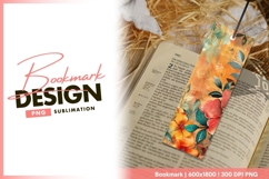 Floral artwork with textured background for design bookmark Product Image 1