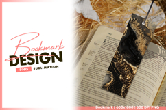 Black and gold abstract watercolor art bookmark png Product Image 1