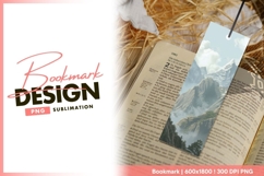 Misty snow capped mountain range landscape painting bookmark Product Image 1