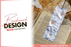 Elegant white floral pattern background bookmark png Product Image 1