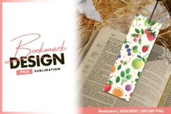 Watercolor fruit pattern illustration background bookmark Product Image 1