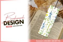 Wildflower watercolor pattern fresh floral bookmark png Product Image 1