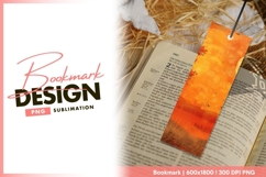 Orange landscape with moon birds and trees bookmark png Product Image 1
