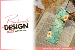 Watercolor tropical flowers toucan seamless bookmark png Product Image 1