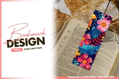 Vivid floral pattern background for bookmark png Product Image 1