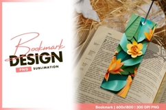 Paper flowers and leaves vibrant tropical design bookmark Product Image 1