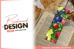 Colorful vector fruits and leaves design bookmark png Product Image 1
