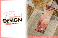 Watercolor christmas background with ornaments bookmark png Product Image 1