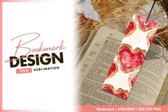 Watercolor heart shaped tartlets pattern bookmark png Product Image 1
